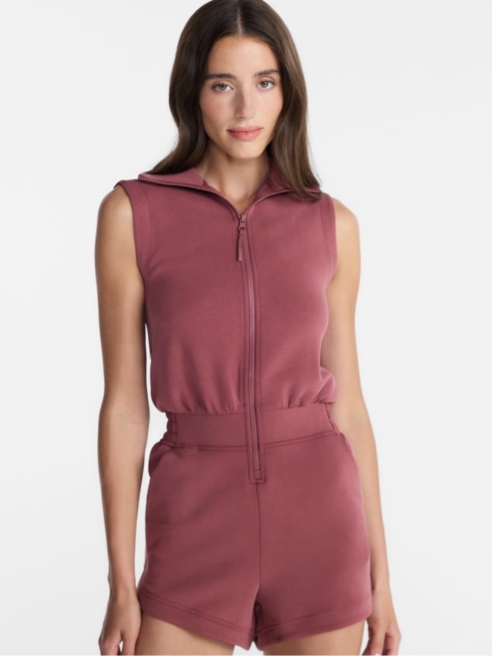 AVIA Women's Scubaknit Sleeveless Zip-Front Athletic Romper | XS | NWT |